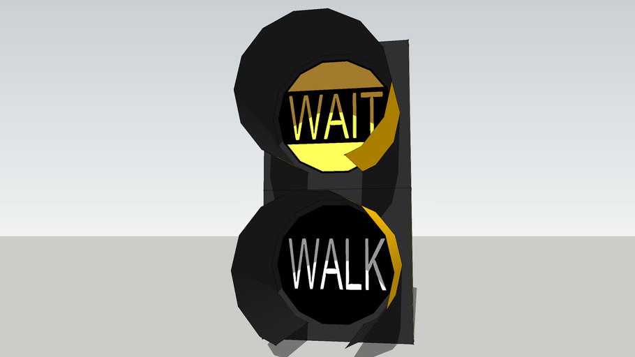 Wait / Walk pedestrean signal black and yellow.