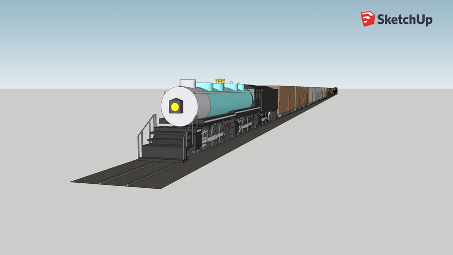 2-8-8-8-2 Triplex Locomotive and Cars | 3D Warehouse
