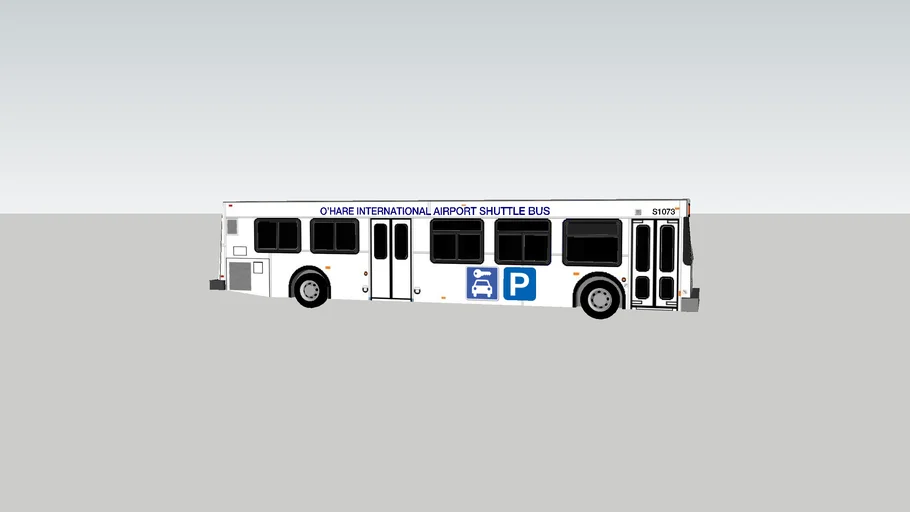 2004 New Flyer Industries D40LF Bus O'Hare rental car shuttle bus 3D