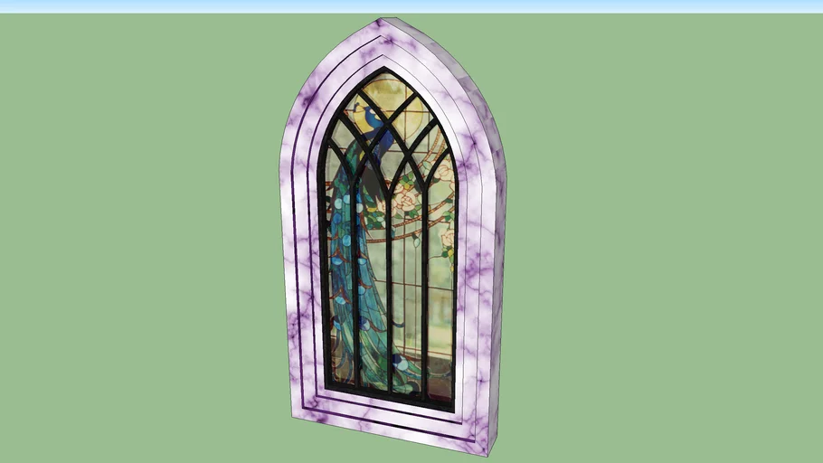 peacock stained glass window 3D Warehouse