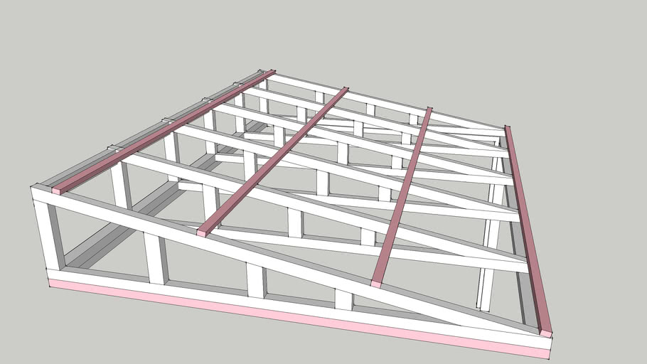 mono pitch truss layout 3D Warehouse