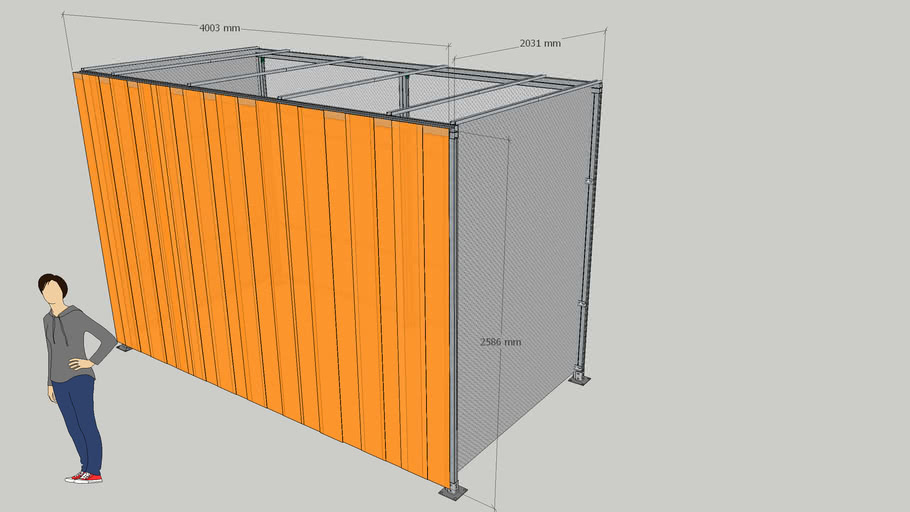 Bespoke 4m x 2m Welding Booth 3D Warehouse