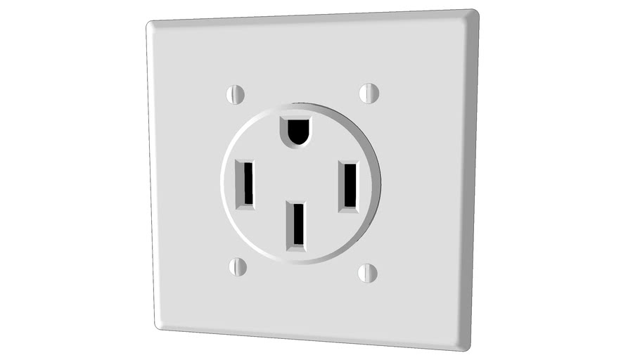 240 V 50 A Electric Range Receptacle (NEMA 1450R) 3D Warehouse