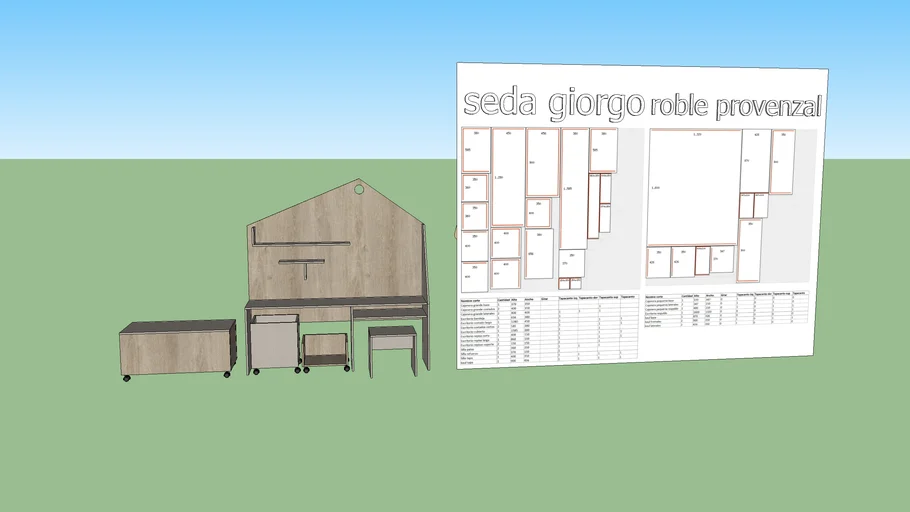Modelo 3D de escritorio para niño o niña - Taller En Casa