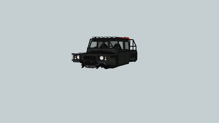Land Rover Overland War Pig with bumper and roll cage