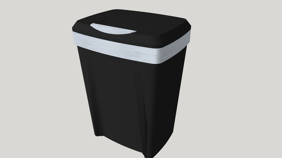 Hefty Premium Touch Lid 12.2Gal Trash Can, Black 3D Warehouse