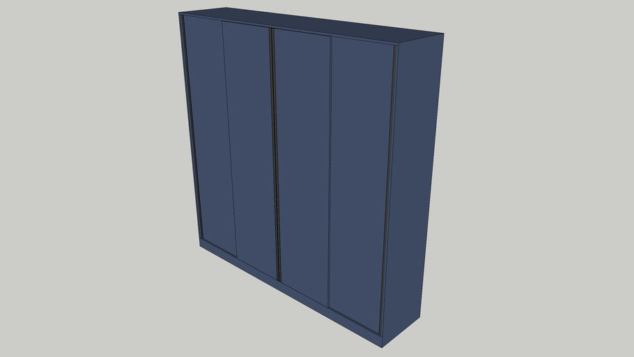 Blue Sliding Door Wardrobe 3d Warehouse