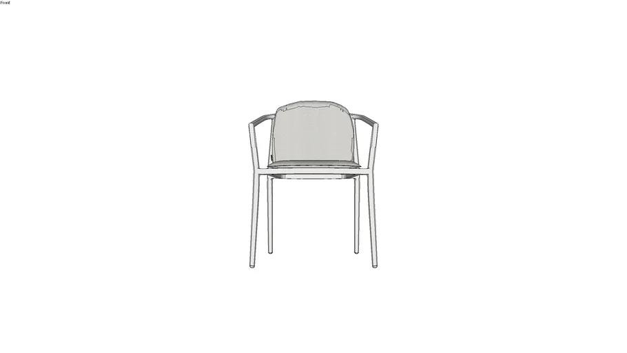 Akula Diamond Armchair White/Rye with cushion 41501 - Akula Living | 3D ...