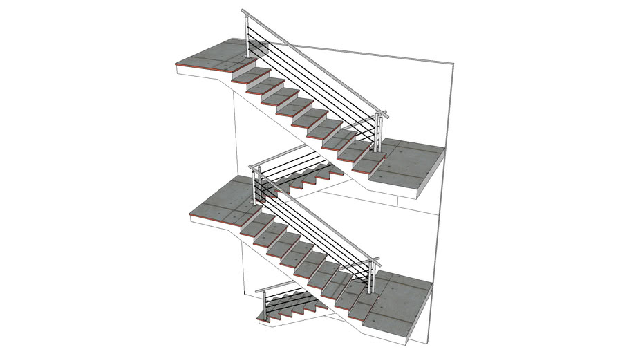 double stairs | 3D Warehouse