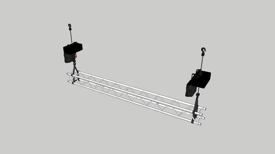 1 Ton Motorised Chain Hoists Rigging with Slings Strapping Bow Shackles  300mm X0 Box Truss - - 3D Warehouse