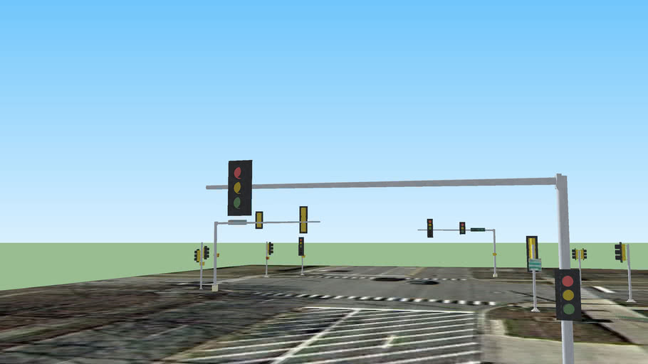 Cermak Road and Mayfair Avenue Mast Arm Traffic Signals | 3D Warehouse