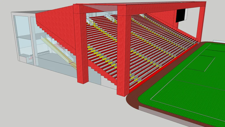 TimTV Stadion 1 eckig mit abstehendem Dach - - 3D Warehouse