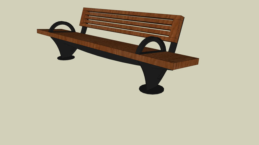 Forms+Surfaces Pacifica Bench, 8 foot, short back, surface mount, two