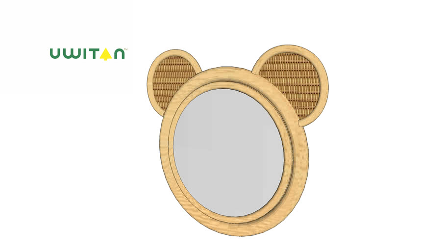 Bear Rattan Mirror UWITAN 3D Warehouse