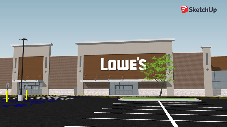 Lowe's Home Improvement Store Full Exterior 3D Warehouse