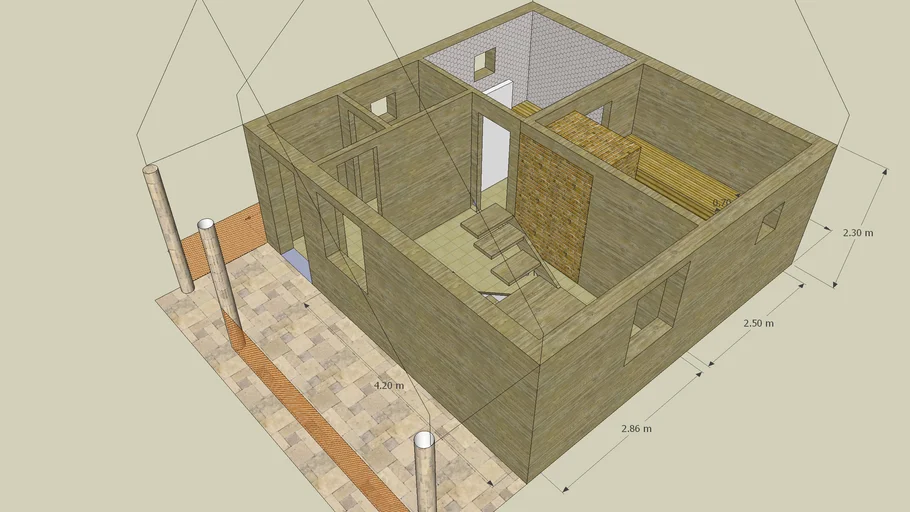 Как сделать проект бани в sketchup