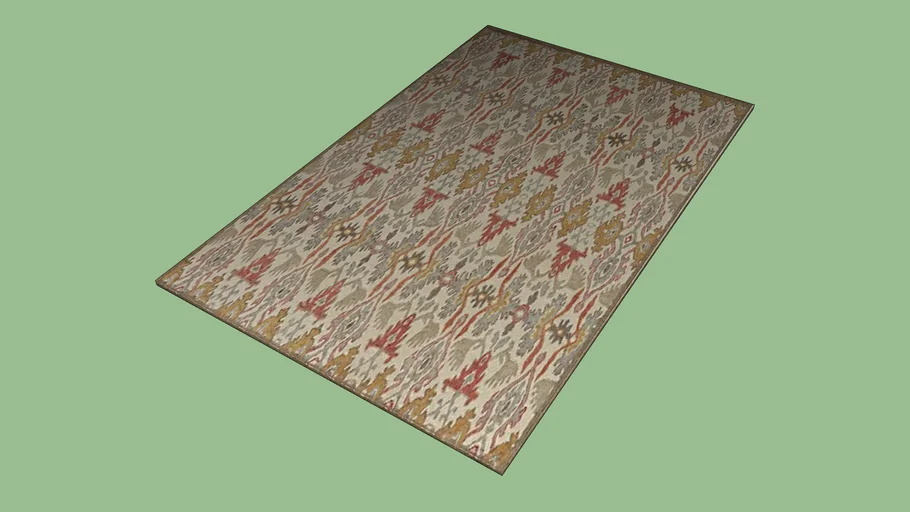 Crate & Barrel Delphine Orange 5'x8' Rug 3D Warehouse