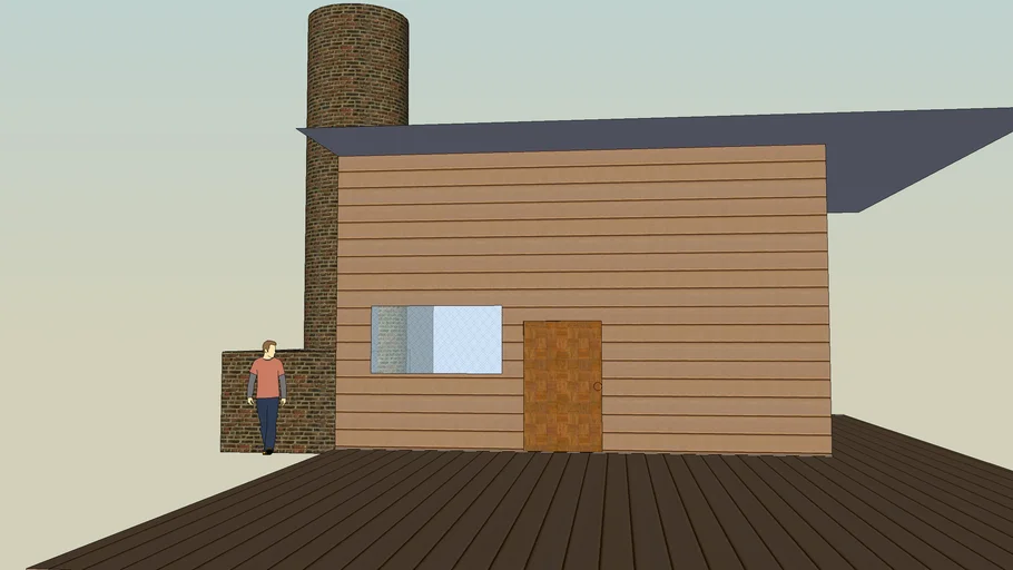 woden weather board house 3D Warehouse