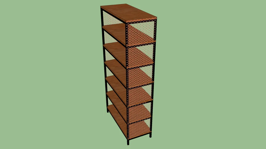 Steel and reclaimed wood pantry shelf 3D Warehouse
