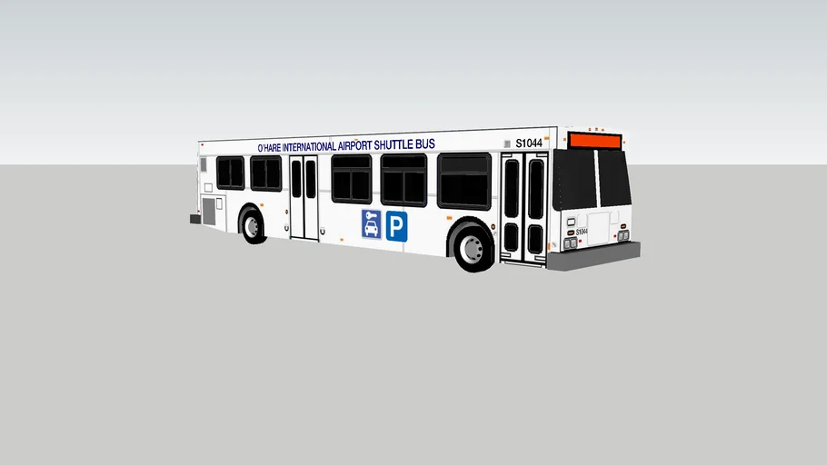 2003 Blank New Flyer Industries D40LF o'hare rental car shuttle 3D