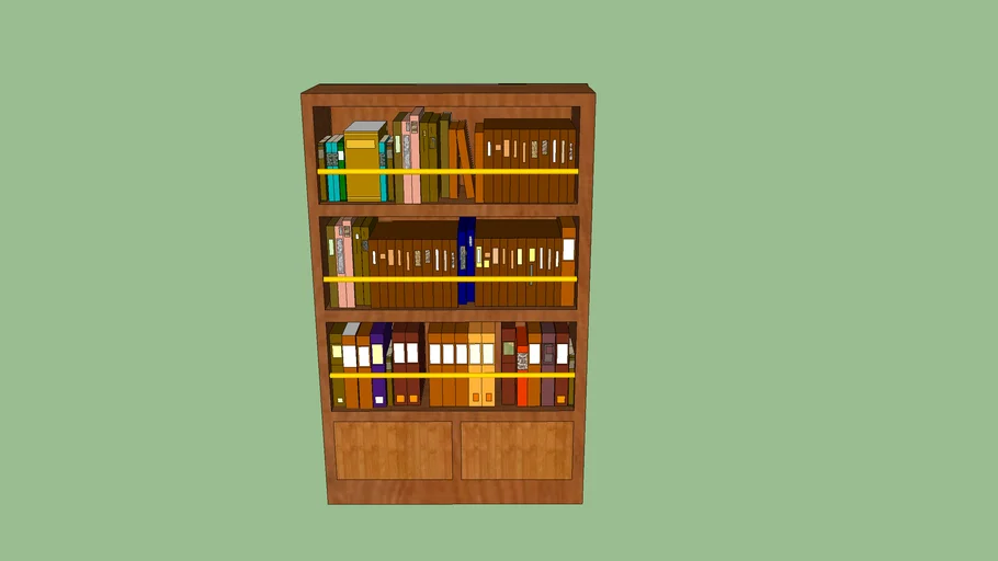 Wooden Bookcase with Bars | 3D Warehouse