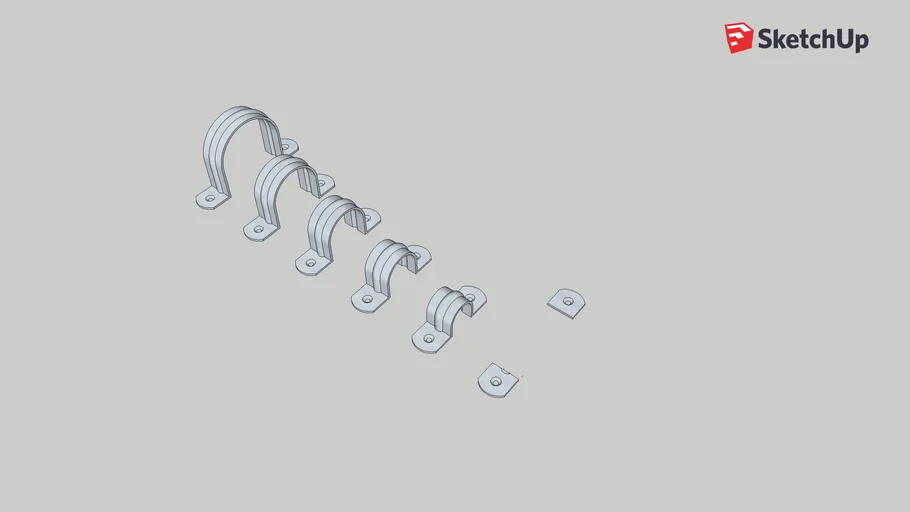 Pipe Straps (3/4" 2") 3D Warehouse