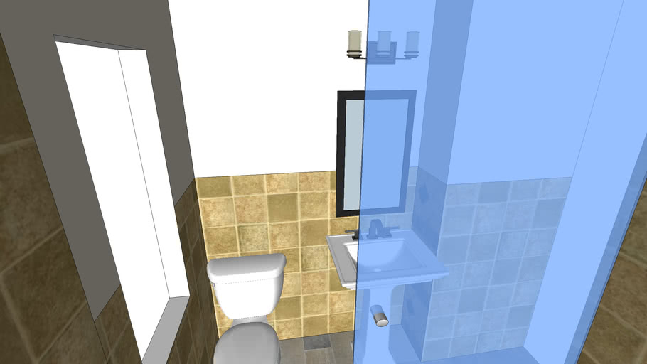 Standard Hall Bathroom remodel, about 6'x8' 3D Warehouse