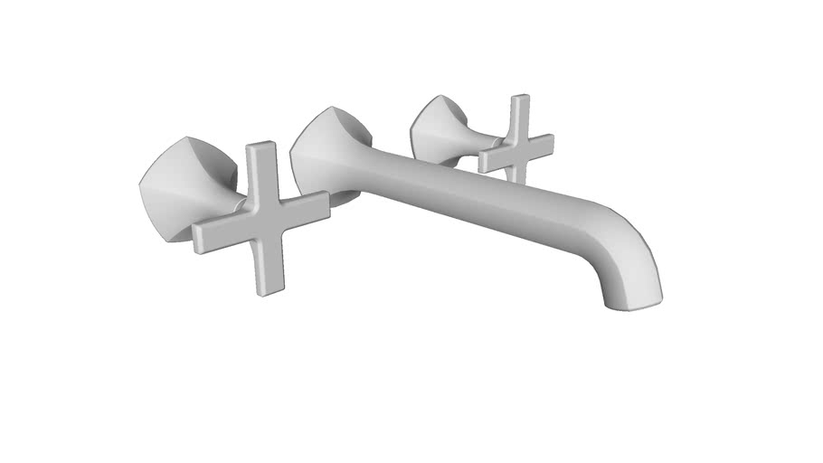 K-EX27103T-3 Widespread Wall Mount Lavatory L-Shape Spout with cross ...