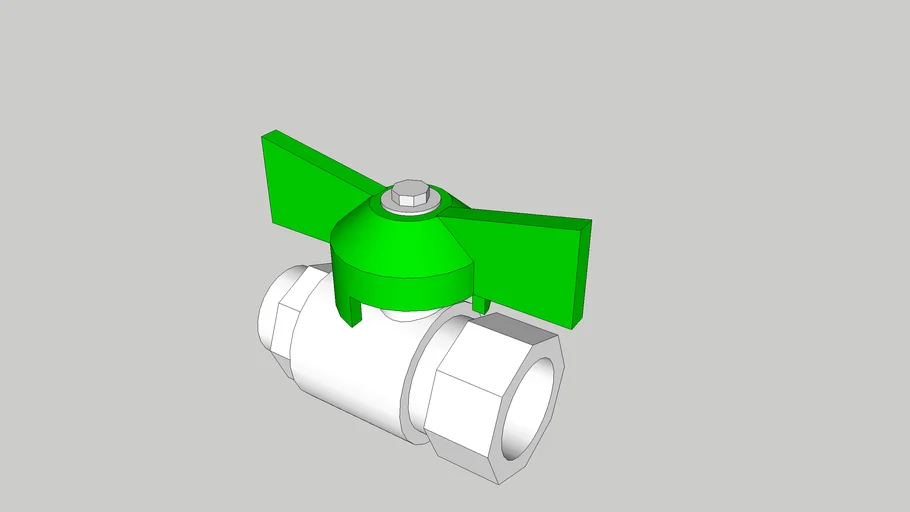 3/8 M/F ball valve green handle 3D Warehouse