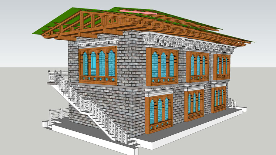 Bhutanese architectural house | 3D Warehouse