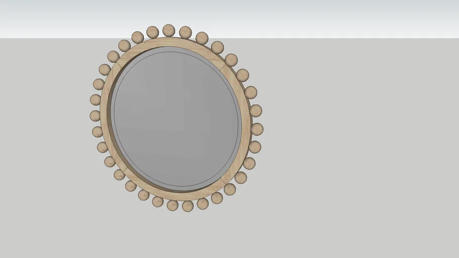 Ina Round Wood Bead Mirror