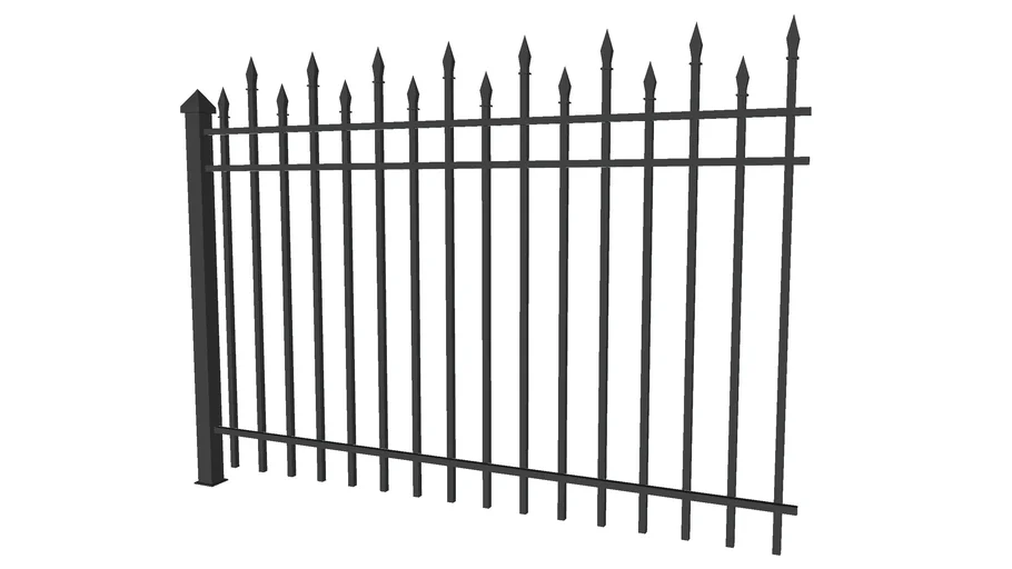 Staggered Top Security Fence - Detailed | 3D Warehouse