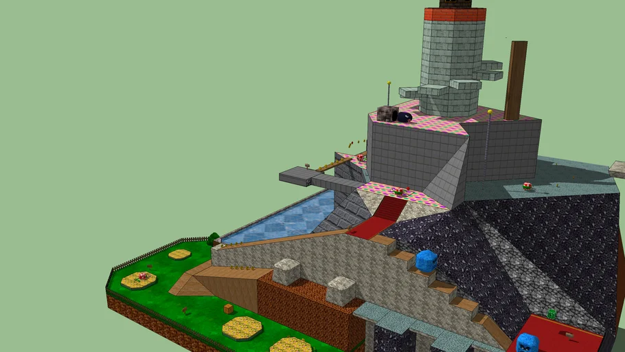 Super Mario 64 Beta Whomp Fortress 3d Warehouse 3683