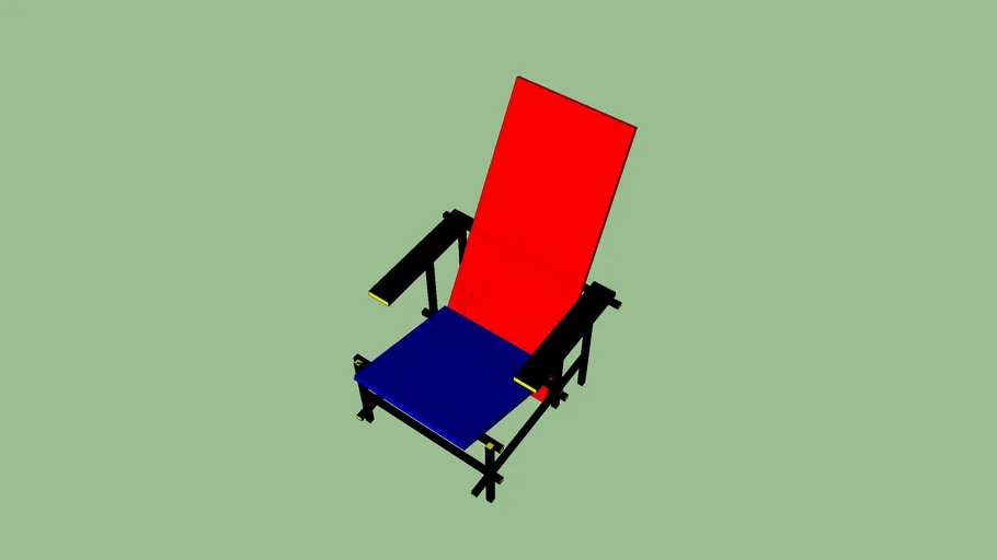 Red and blue chair _Gerrit Thomas Rietveld