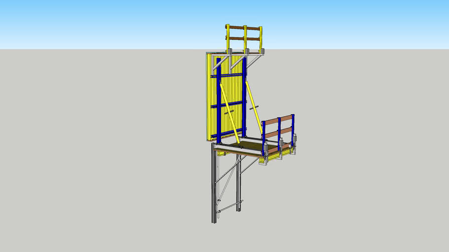 Doka Roll Back Climbing Concrete Wall Formwork 3D Warehouse