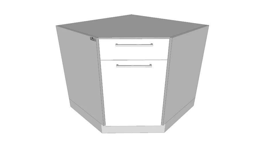 Base Sink Corner Cabinet w/1 Door & 1 False Drawer – multi doors styles – dynamic kitchen cabinets – parametric dimensions – Mebel Rust ®)