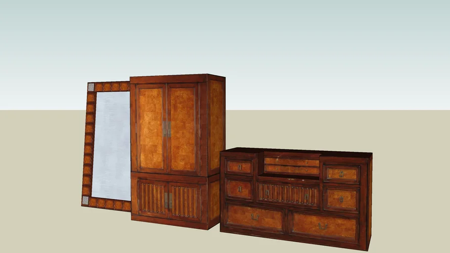 Dresser Armoire Mirror 3D Warehouse