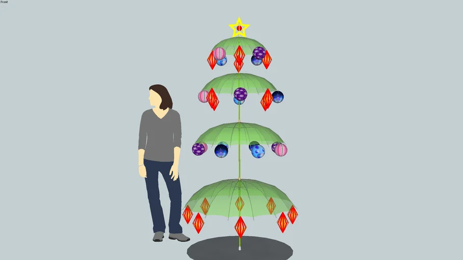 arbol de navidad con paraguas |