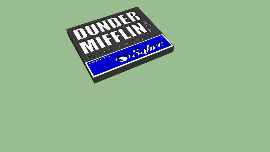 Dunder Mifflin Sign with Sabre | 3D Warehouse