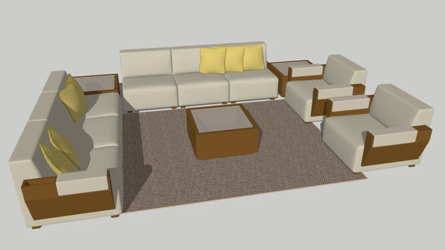 Conjunto de sofá modular com mesas de apoio para sala de estar