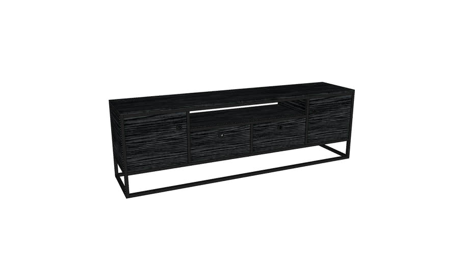Tuareg Black] TV Dresser 2 Doors, 2 Drawers, 1 Open Rack (TB731034