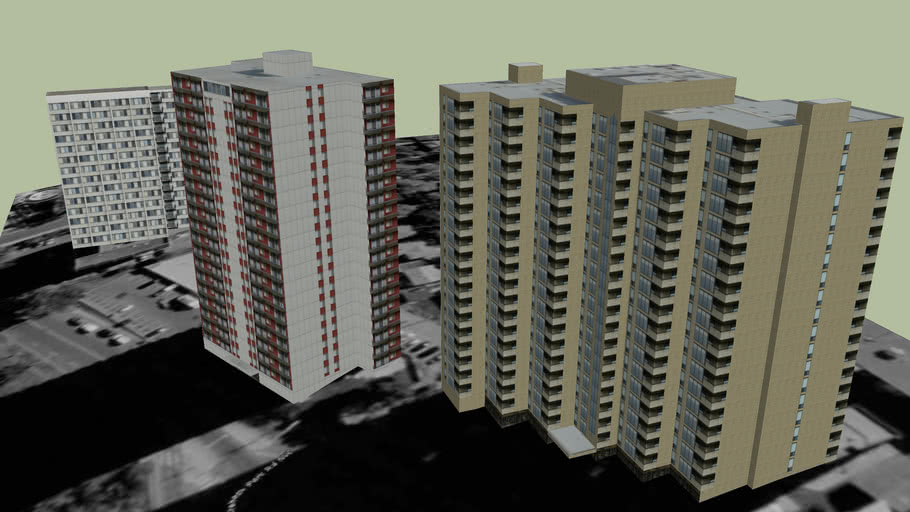 Kennedy Towers, Cranleigh Towers, and the Water's Edge 3D Warehouse