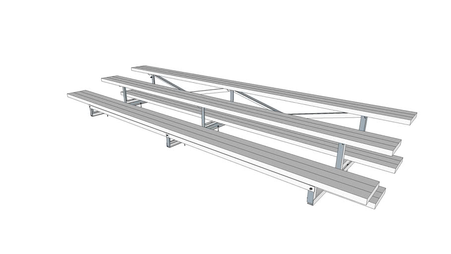 3 Row Aluminum Bleachers - Sideline Series (7.5' and 15')