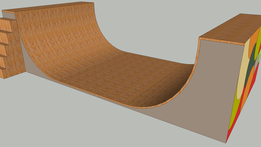 Half pipe skateboard ramp 3D Warehouse