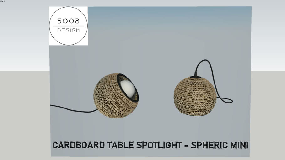 Cardboard table spotlight SPHERIC MINI - SOOA DESIGN.