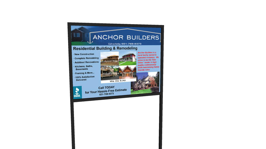 Anchor Builders Contractor Sign 3d Warehouse