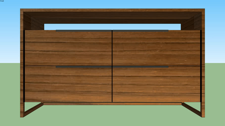 Crate Barrel Linea Ii Four Drawer Dresser 3d Warehouse