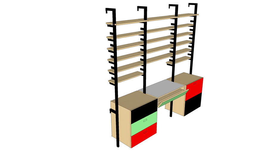 Iss Designs Modular Shelving Semi Wall Mounted System Keyboard