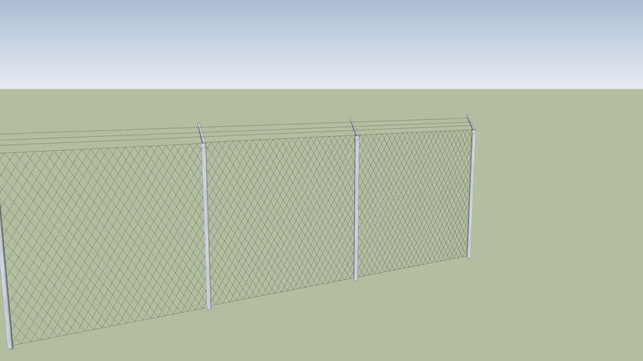 8 ft chain link fence with barb wire top 3D Warehouse