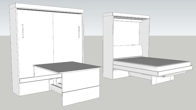 Inova Tablebeds Murphy Beds With Table Desk 3d Warehouse